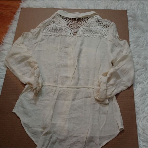 Wishful park whiteoff Long sleve bottom dow womens blouse - Picture 16 of 16